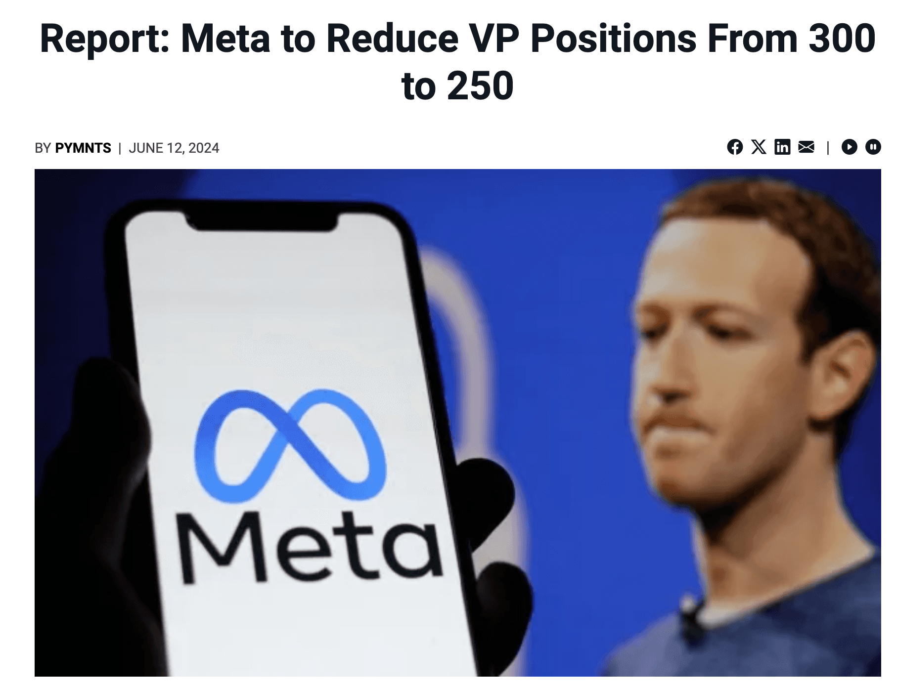 Report: Meta to Reduce VP Positions From 300 to 250