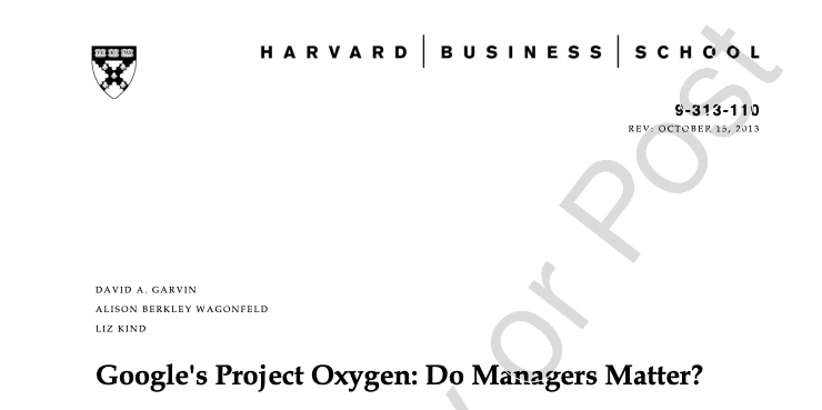 Google's Project Oxygen: Do Managers Matter?