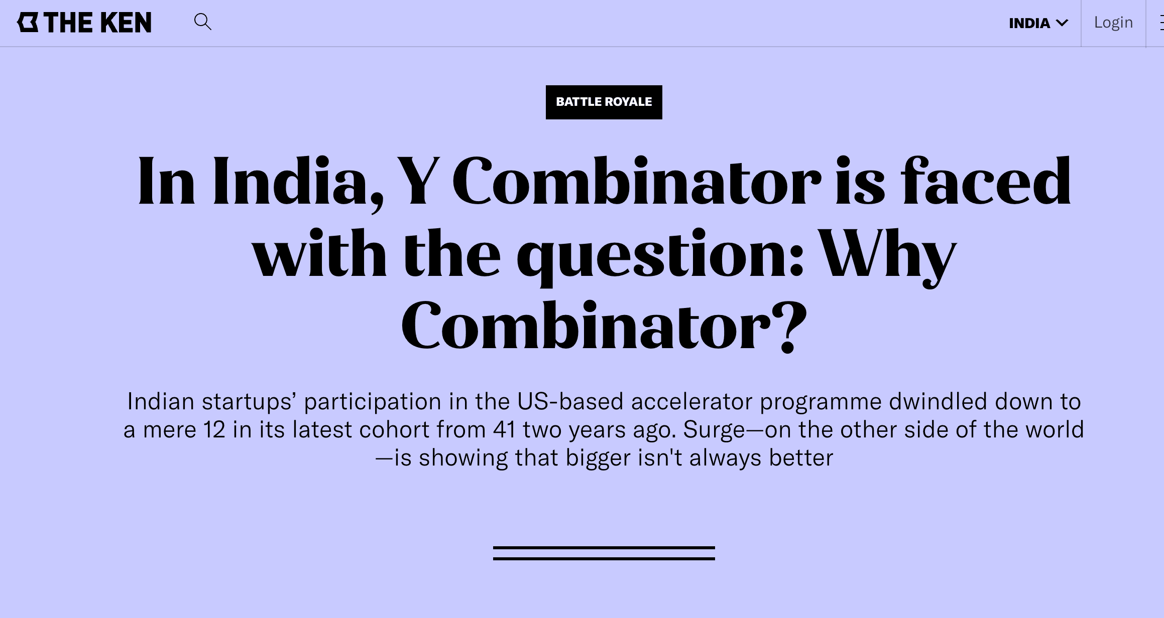 In India, Y Combinator is faced with the question: Why Combinator?