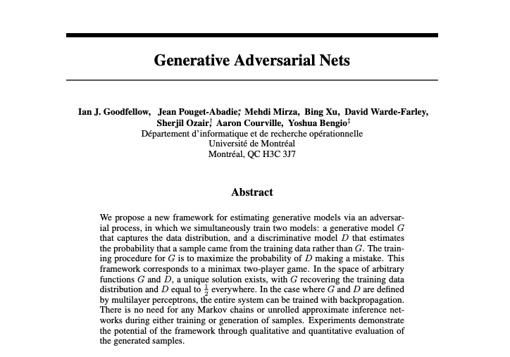 Ian J. Goodfellow, Jean Pouget-Abadie, Mehdi Mirza, Bing Xu, David Warde-Farley, Sherjil Ozair , Aaron Courville, Yoshua Bengio