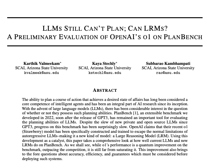 LLMS STILL CAN’T PLAN; CAN LRMS?