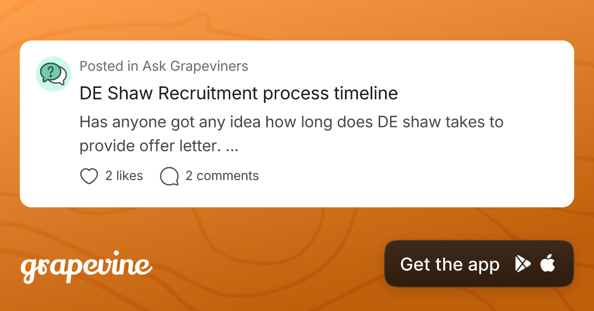 Shaw Process DE Shaw Recruitment process timeline - Grapevine